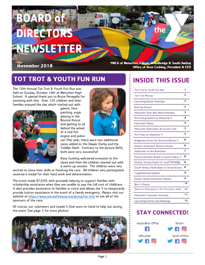 November Board of Directors Newsletter-Page 1